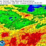 Seven day observed precipitation (in.) ending June 23