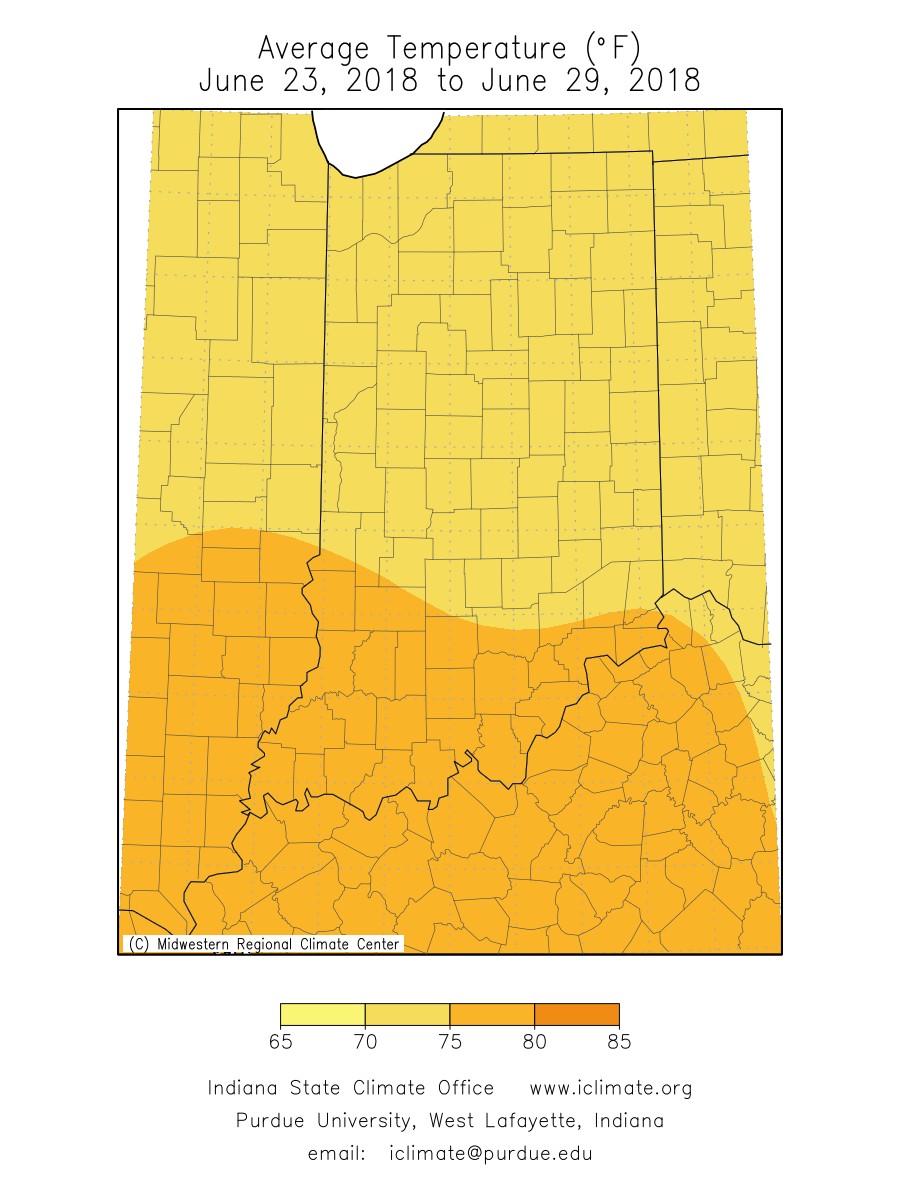 Temperature and Precipitation June 23 and June 29 Purdue University