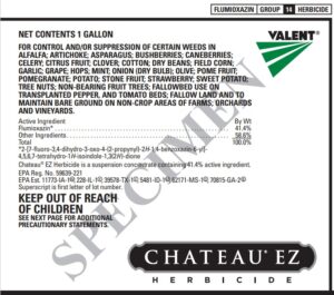 Figure 2. Chateau EZ (liquid) label.