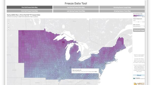 A Look at the Freeze Date Tool from Midwestern Regional Climate Center  
