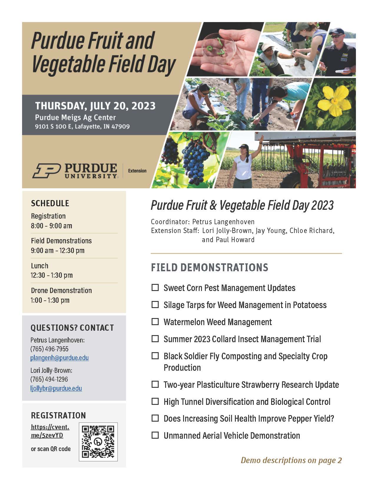 Purdue Fruit And Vegetable Field Day Register Now Purdue University Vegetable Crops Hotline