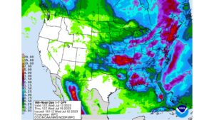 NWS Weather Prediction Center 7-day quantitative precipitation forecast for the continental United States