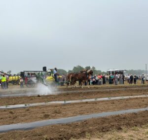 Horse-drawn sprayer demoed at Horse Progress Days in Shipshewana, IN.