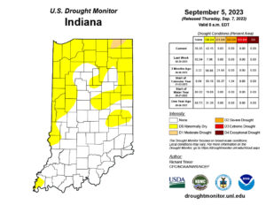 U.S. Drought Monitor conditions for data collected through Tuesday, September 5, 2023.