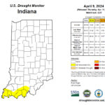 Figure 3. U.S. Drought Monitor map for Indiana based on data through the morning of Tuesday, April 9th.