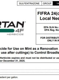 New Spartan 4F Herbicide Label for Mint Growers | Purdue University  Vegetable Crops Hotline