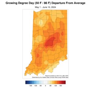 Figure 4. Growing Degree Day Departure from Average for May 1-June 10