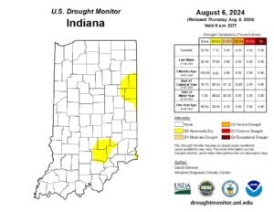 Figure 2. U.S. Drought Monitor status for conditions as of Tuesday, August 7, 2024.