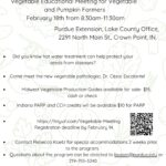 Vegetable Educational Meeting for Vegetable and Pumpkin Farmers