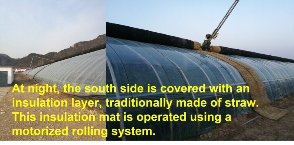 Passive solar greenhouse insulation mat