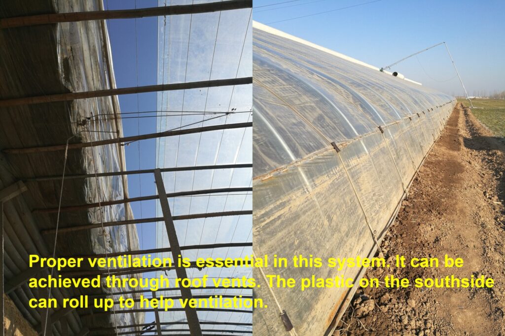 Passive solar greenhouse ventilation