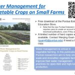 Water Management for Vegetable Crops on Small Farms