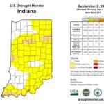 Figure 1. Three-fourths of the state are now abnormally dry, while several counties are also dealing with moderate drought conditions, as indicated by tan shading.