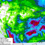 Precipitation map for the period July 9 to 16, 2026.